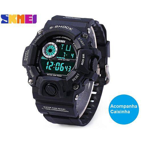 Relógio Masculino Digital Led, Sport, Militar, Resistente Água - Preto - Skmei 1019