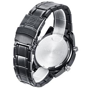 Relógio Masculino Digital NAVIFORCE NF9050 com Pulseira de Aço (Preto e Vermelho)