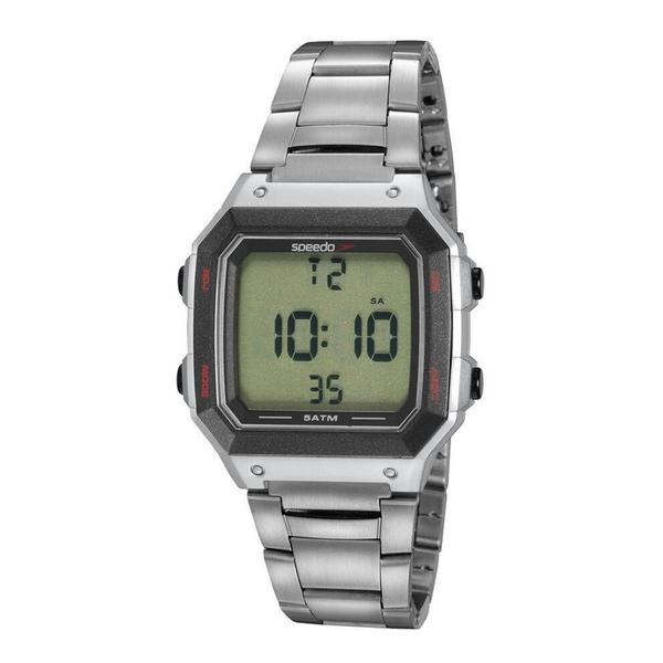 Relógio Masculino Digital Prata Quadrado Detalhes Preto +NF - Mormaii