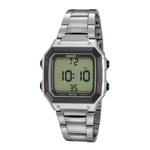 Relógio Masculino Digital Prata Quadrado Detalhes Preto +NF