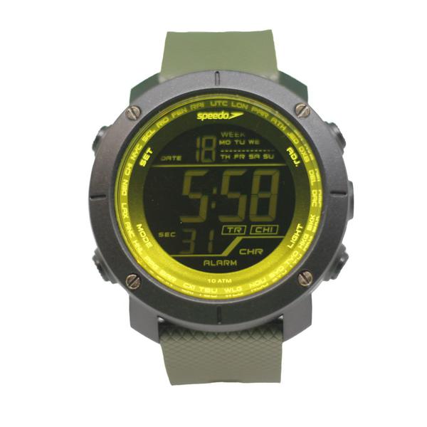 Relógio Masculino Digital Verde Militar e Preto Speedo + NF