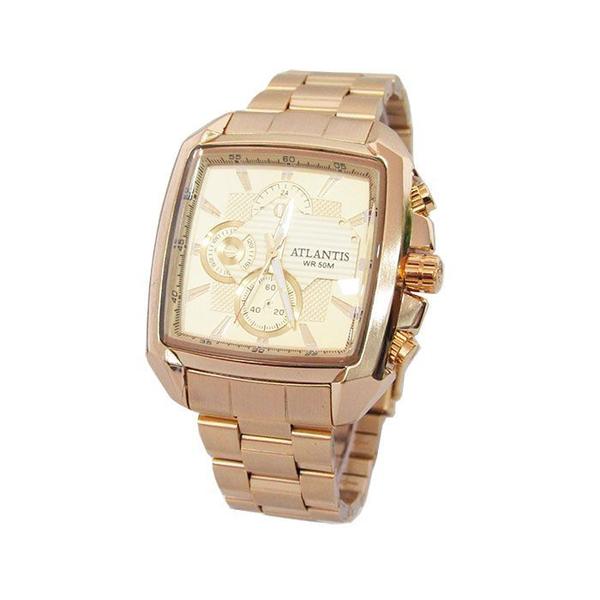 Relogio Masculino Dourado Atlantis G3335