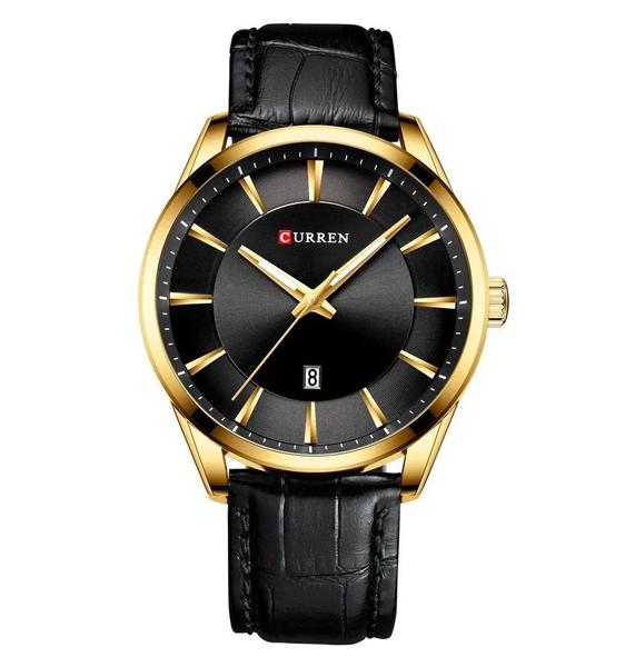 Relógio Masculino Dourado Casual Curren Pulseira Ajustável