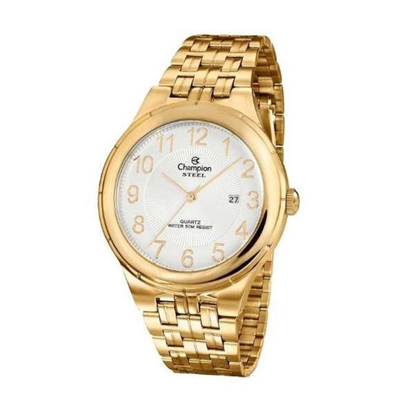 Relogio Masculino Dourado Champion com Data Aço CA21624H