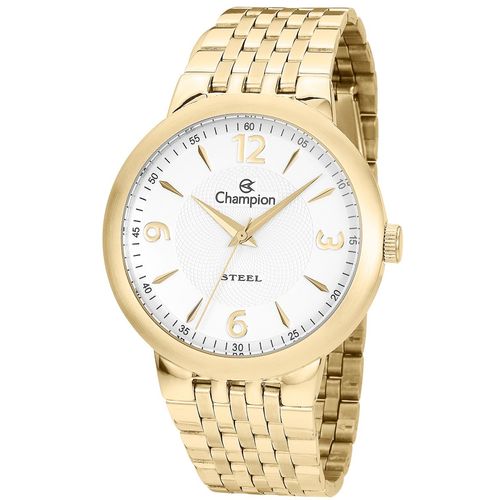 Relogio Masculino Dourado Champion Fundo Branco Ca21713h