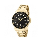 Relógio Masculino Dourado Champion Fundo Preto Original +NF