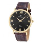 Relogio Masculino Dourado Champion Fundo Preto Slim