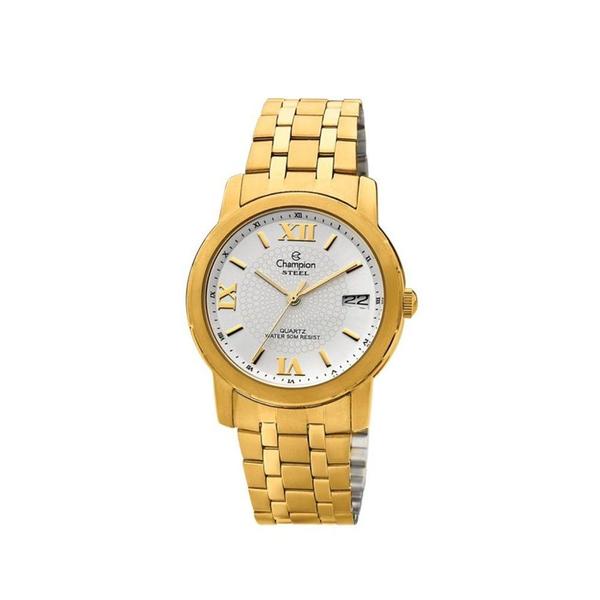 Relogio Masculino Dourado Champion Steel com Data Ca20492h