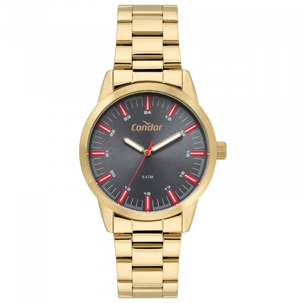 Relógio Masculino Dourado Condor Classic Luxo Original 5 ATM