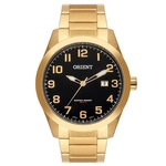 Relogio Masculino Dourado Fundo Preto Data Orient Original