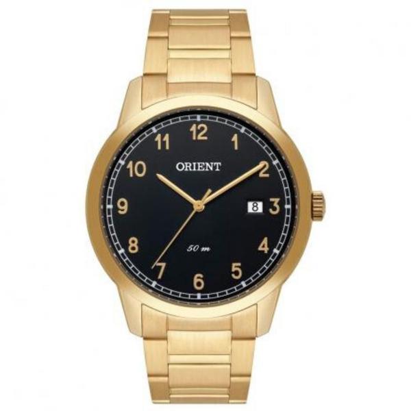 Relogio Masculino Dourado Fundo Preto Data Orient Original