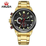 Relógio Masculino Dourado Luxo Amuda - AM5015