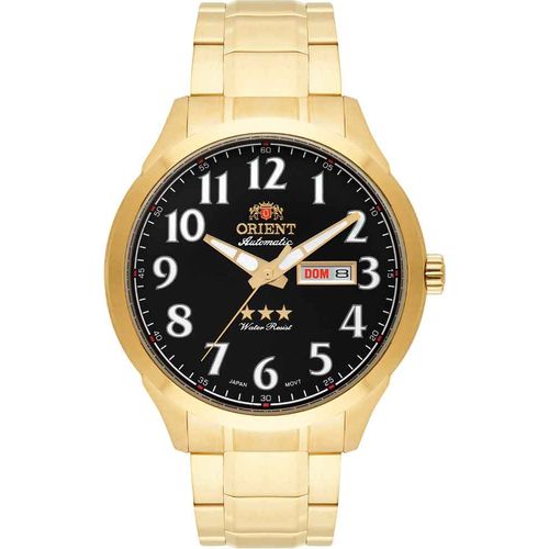 Relogio Masculino Dourado Orient Automatico Todos os Números