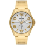 Relógio Masculino Dourado Orient Com Data Grande Original+NF