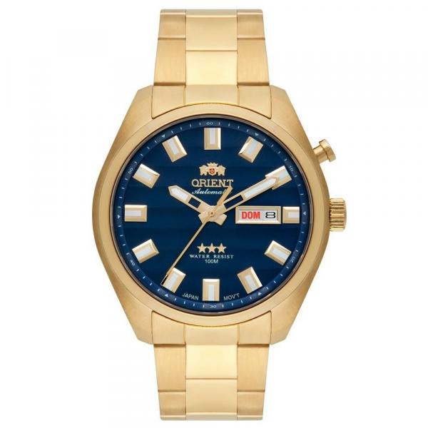 Relógio Masculino Dourado Orient 3 Estrelas 469gp076 D1kx