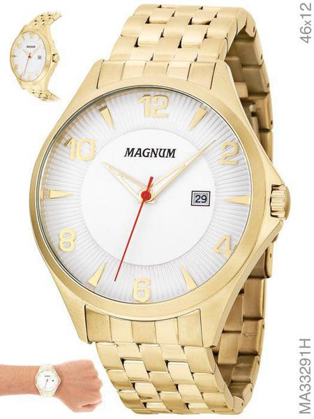 Relógio Masculino Dourado Original Magnum Ouro Garantia