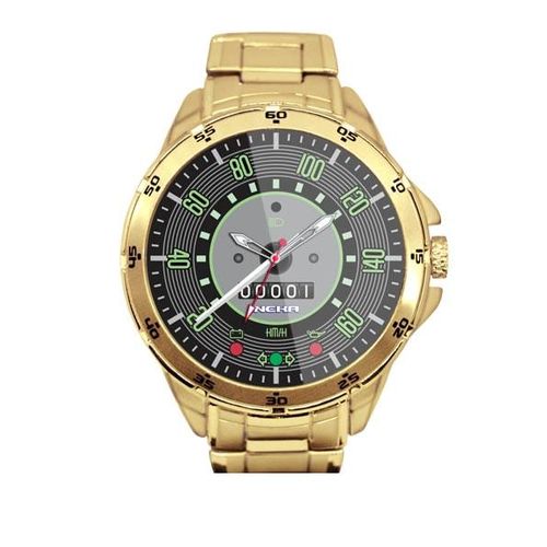 Relógio Masculino Dourado Painel Velocímetro Fusca 160km 5776