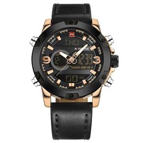 Relógio Masculino Dourado Preto Digital Esportivo NAVIFORCE