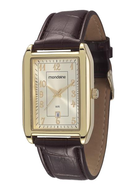 Relogio Masculino Dourado Quadrado com Data Mondaine 83285