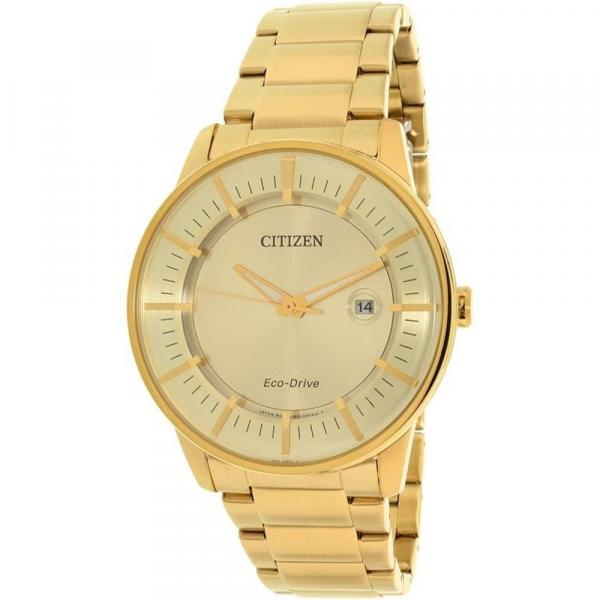 Relógio Masculino Dourado Social Solar Citizen Tz20073g Eco-Drive