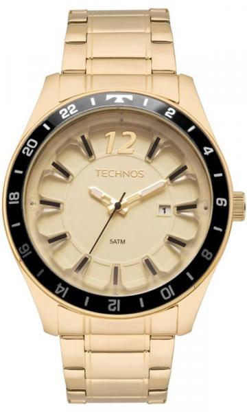 Relógio Masculino Dourado Technos Analógico Racer 2117las/4x
