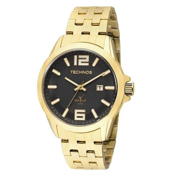 Relogio Masculino Dourado Technos Golf com Data 2115KLV/4P