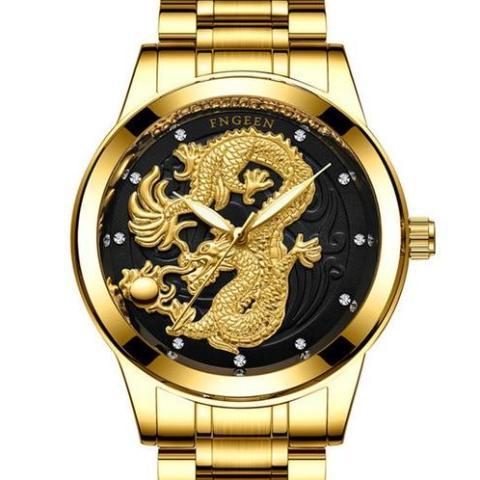 Relógio Masculino Dragon Business Casual Quartz | FRETE GRÁTIS / DOURADO