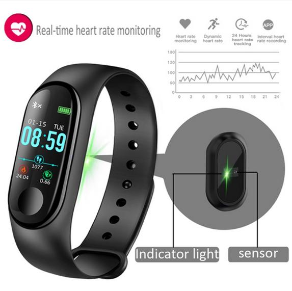 Smartwatch M3 Bluetooth Monitor Cardiaco e Pressão Lançamento - Concise Fashion Style