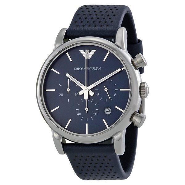 Relógio Masculino Empório Armani Ar1736 Preto Azul Analógico 46mm Oferta - Emporio Armani