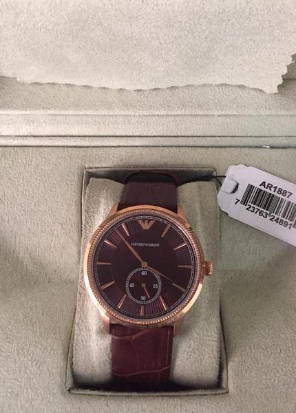 Relógio Masculino Emporio Armani Ar1887 Couro