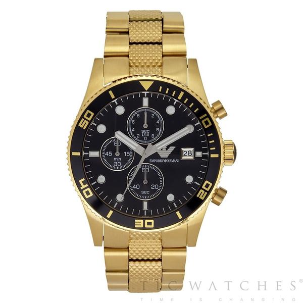 Relógio Masculino Empório Armani Ar5857 Gold Preto Analógico 41mm Oferta - Emporio Armani