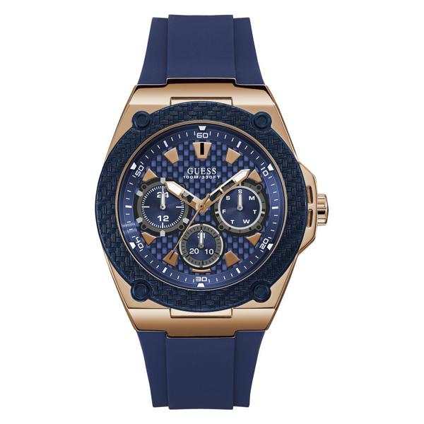 Relógio Masculino Esportivo Guess com Pulseira de Poliuretano Azul e Caixa Aço Rose Gold 92676GPGSRU1 Multifunção
