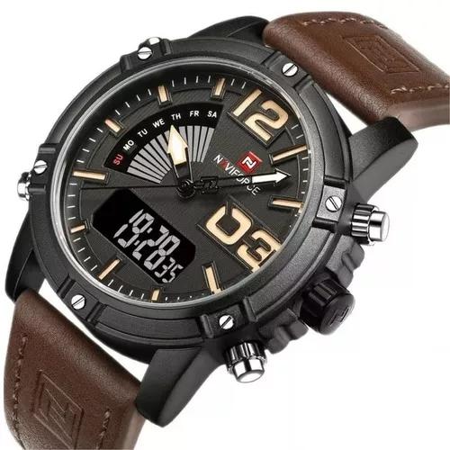 Relogio Masculino Esportivo Militar 9095 Naviforce Marrom