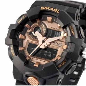 Relógio Masculino Esportivo Militar Shock Smael Ws1642-8 Black Golden - Black Golden