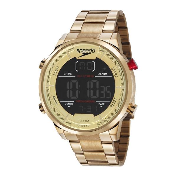 Relógio Masculino Esportivo Speedo, Visor Negativo, Acabamento Dourado 15005GPEVDS1 Digital