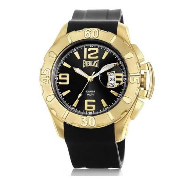 Relógio Masculino Everlast Analógico E568 Catraca Dourada