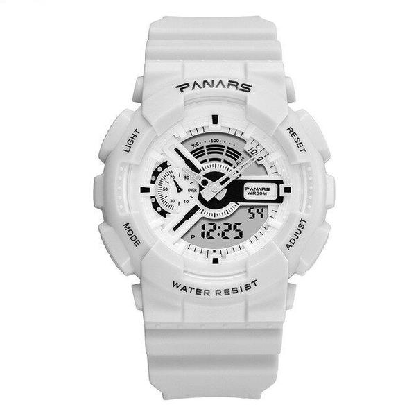 Relógio Masculino Feminino Panars 8125 Esportivo Branco