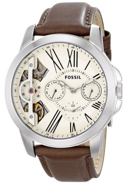 Relógio Masculino Fossil Automático ME1144/0BI 43mm Couro Marrom