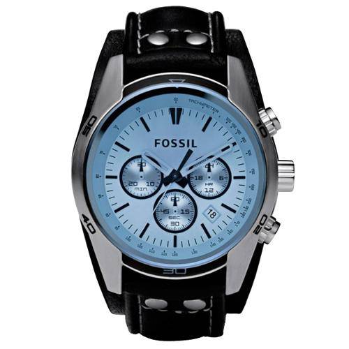 Relógio Masculino Fossil Coachman CH2564/0KN 44mm Couro Preto