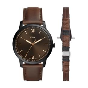 Relógio Masculino Fossil FS5557SET/0MN 44mm Couro Marrom