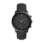 Relógio Masculino Fossil Neutra Chrono FS5503/0PN 44mm Couro Preto