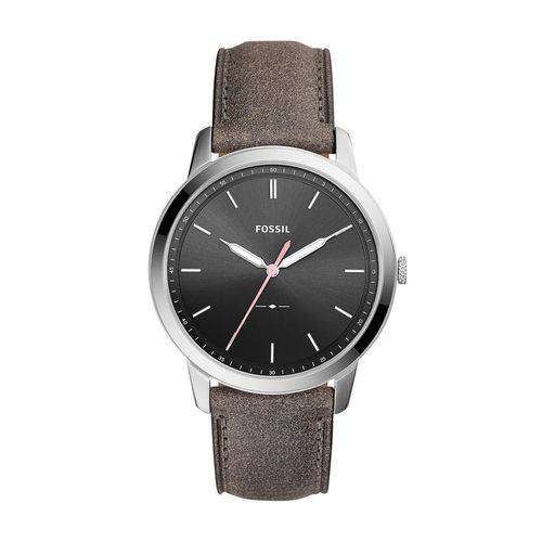 Relógio Masculino Fossil The Minimalist FS5467/0PN 44mm Couro Cinza