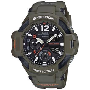 Relógio Masculino G-Shock Analog-Digital Gravity Master Olive Green Resin Strap - Modelo Ga1100Kh-3A