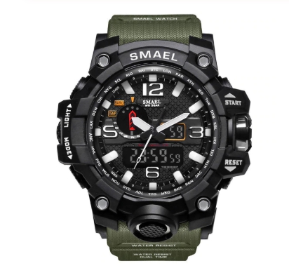 Relógio Masculino G-shock Militar Smael à Prova Dágua 1545 Verde Militar