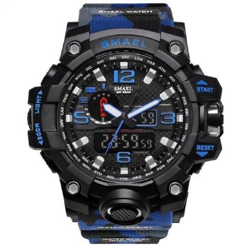 Relógio Masculino G-shock Smael 1545 Militar - Azul Camuflado