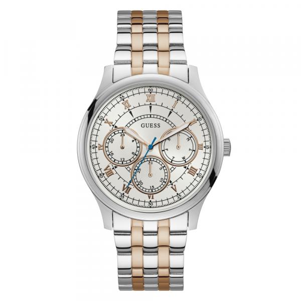 Relógio Masculino Guess Aço Prata e Rose Gold, Mostrador Prata Degradê e Index Romano 92724GPGDGA1 Multifunção