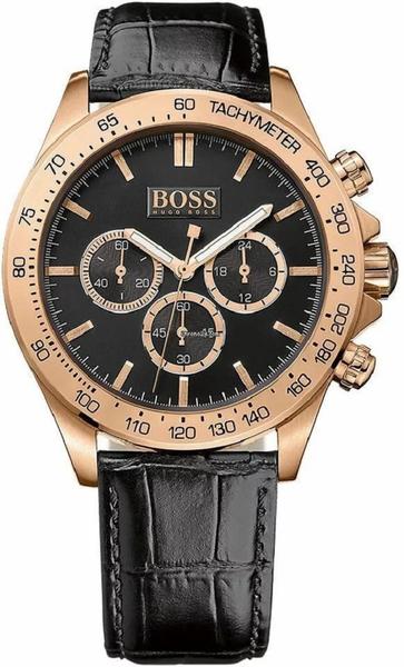 Relógio Masculino Hugo Boss Cronógrafo Couro Rose 1513179