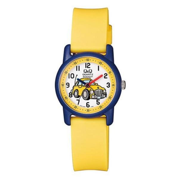 Relógio Masculino Infantil Amarelo e Azul Q&Q Prova D'Água