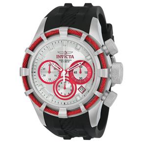 Relógio Masculino Invicta Modelo 22150 Bolt Prata, Red - a Prova D`água - Preto