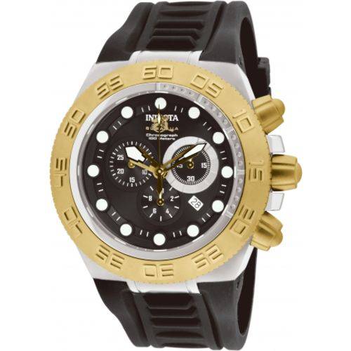 Relógio Masculino Invicta Modelo 1531 a Prova D` Água / Detalhes Banhados a Ouro